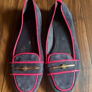 Tory Burch Nora loafers navy blue pink, Size 8M